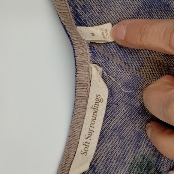 Soft Surroundings Sz M Fleur Aquarelle Floral Knit Top Floral Womens - Picture 5 of 10